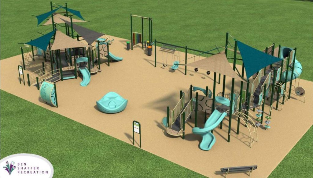 Renderings of the forthcoming 'Jake's Law' inclusive playground at Chandler Field, Jan. 2026. (Credit: Borough of Lavallette)