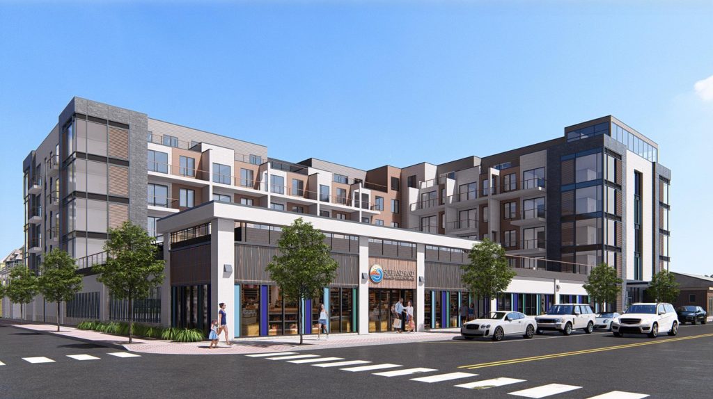Renderings of the mixed-use complex proposed to replace the former Bamboo nightclub in Seaside Heights, April 2026. (Planning Document)