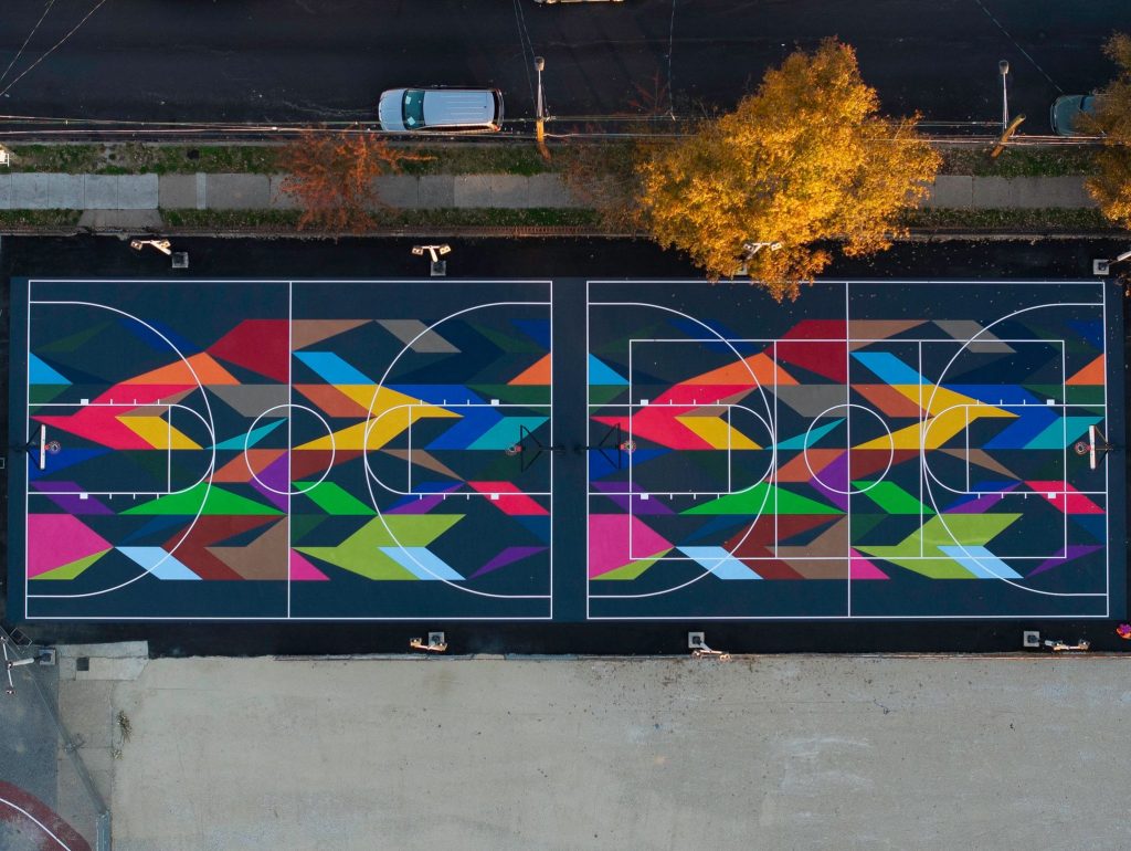 Designs from "Project Backboard" basketball courts. (Photo: Project Backboard)