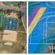 The Lavallette basketball courts, including an aging one remaining near to the south. / Designs from "Project Backboard" basketball courts. (Photo: Project Backboard)