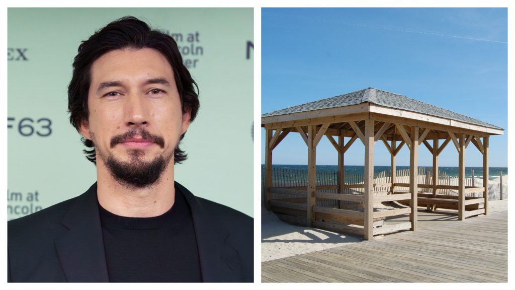 Adam Driver, star of Netflix's 'Rabbit Rabbit' (Photo: Colleen Sturtevant) and the Lavallette beachfront (Photo: Shorebeat).