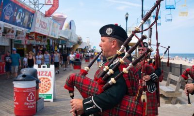 A bagpiper on the Seaside Heights boardwalk. (Photo: Shorebeat)