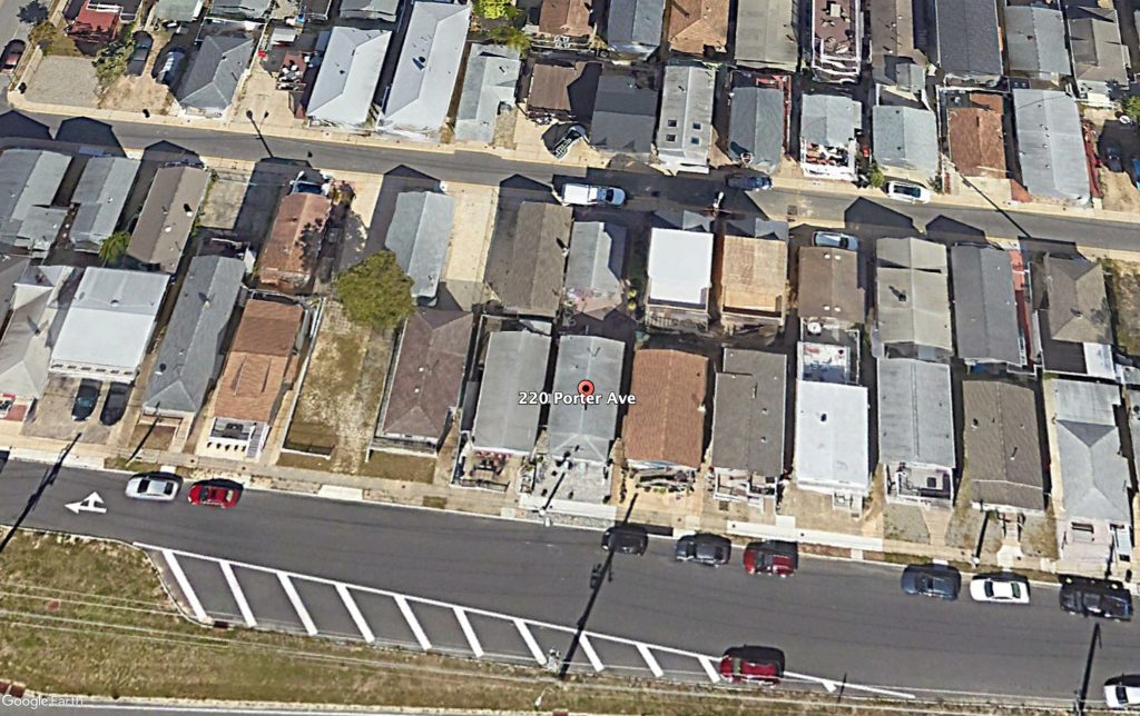 The property at 220 Porter Avenue, Seaside Heights, NJ. (Google Earth)