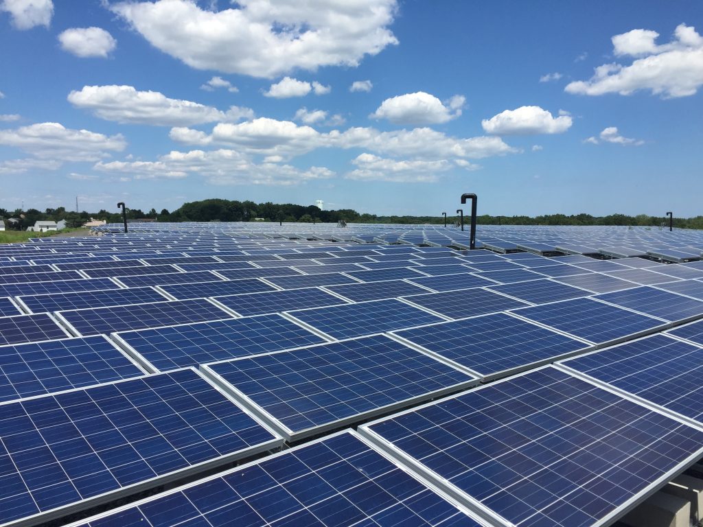 Solar panels at the former French’s Landfill site. (Photo: Daniel Nee)