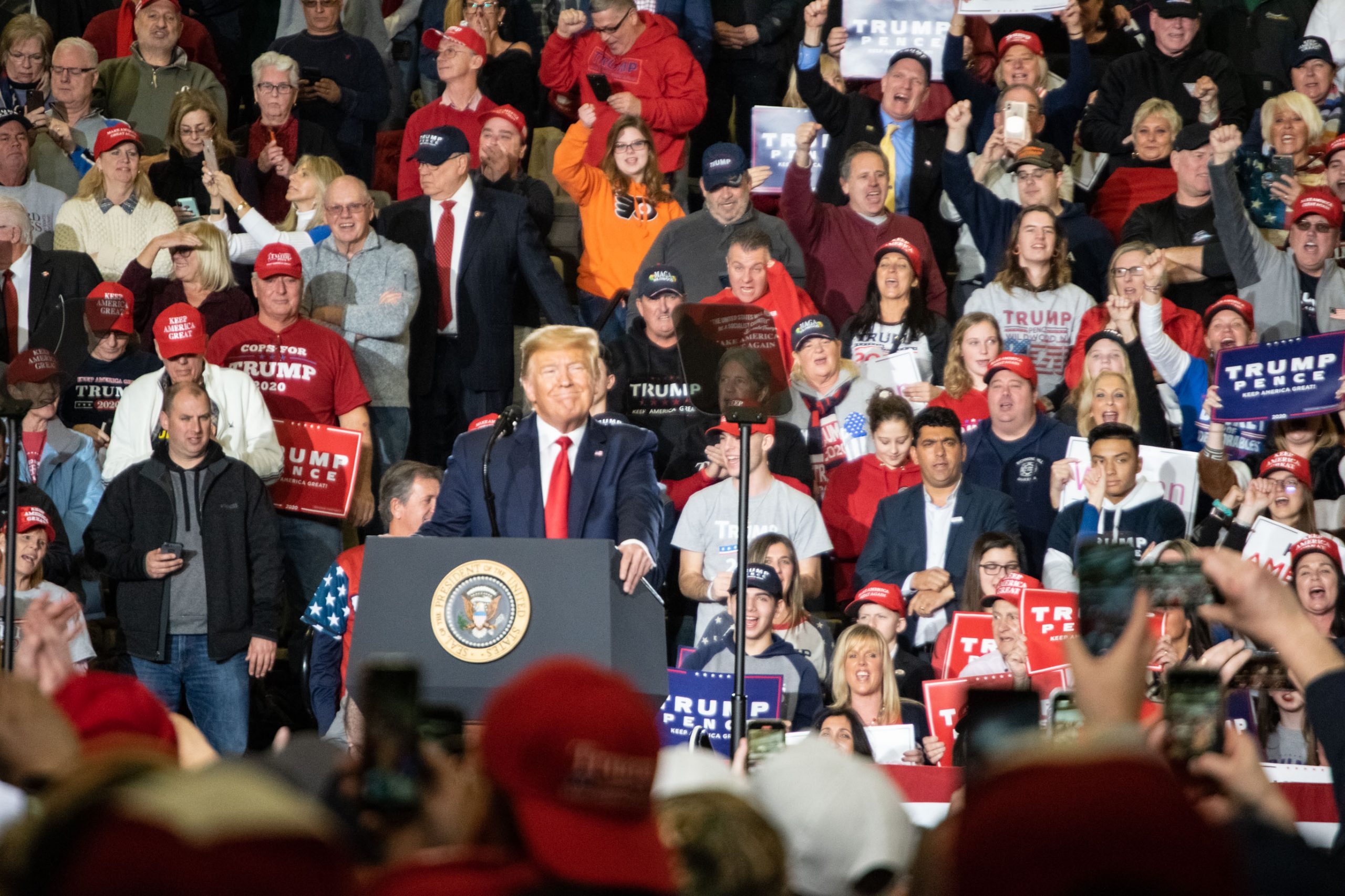 President Donald Trump and his supporters gather at the Wildwoods Convention Center, Jan. 28, 2020. (Photo: Daniel Nee/Shorebeat)