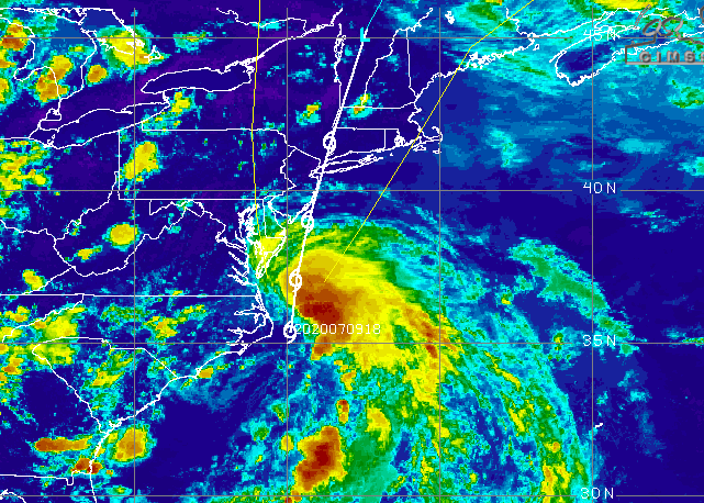 Tropical Storm Fay, July 9, 2020. (Credit: University of Wisconsin-Madison)