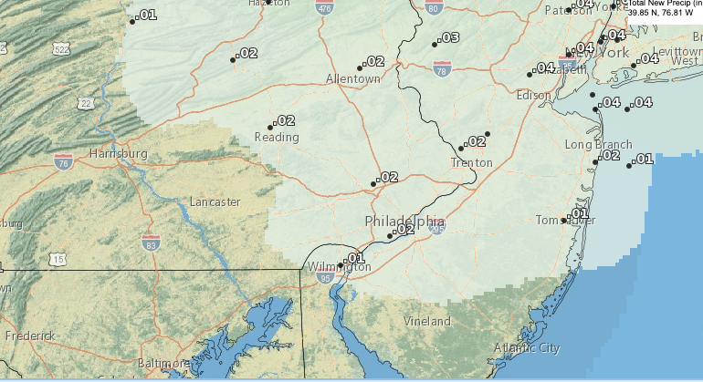 Total precipitation forecast for Wednesday, Dec. 9, 2020. (Credit: NWS)