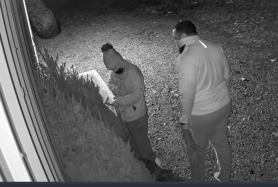 Surveillance photos of a theft of Christmas trees at the Silverton Fire Company, Dec. 2020. (Photo: TRFD)