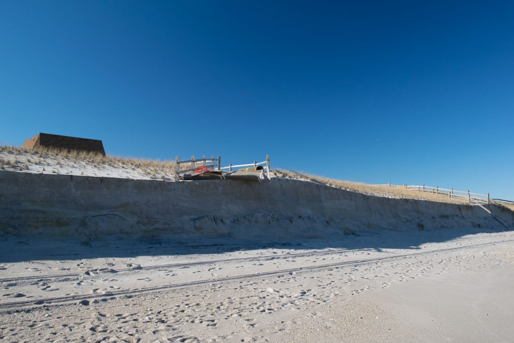 Dune damage and beach erosion following the Feb. 1-3, 2021 nor'easter. (Photo: Daniel Nee)