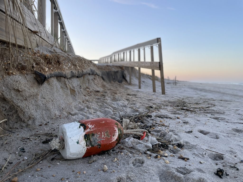 Damage in Ortley Beach left over from the Feb. 1-2, 2021 nor'easter, April 2021. (Photo: Daniel Nee)