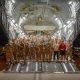 U.S. Air Force Airmen from Pope Army Airfield, North Carolina, Joint Base Charleston, South Carolina, and Joint Base McGuire-Dix-Lakehurst, New Jersey, take a moment to pose on a C-17 at Pope AAF Feb. 16, 2022. The team, Task Force Gryphon, operated a 24-hour schedule to coordinate the transportation and delivery of personnel and cargo to Poland and Germany in the United States steadfast commitment to Ukraine’s sovereignty and territorial integrity in support of a secure and prosperous Ukraine. (U.S. Air Force photo/Staff Sgt. Katelynn Thomas)