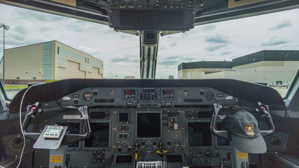 The Dash-8 used by the U.S. Army Golden Knights parachute team. (Photo: Shorebeat)