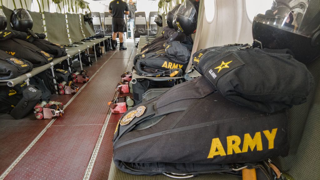 The Dash-8 used by the U.S. Army Golden Knights parachute team. (Photo: Shorebeat)