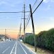 A utility pole leaning along Route 35 in Ocean County, Nov. 2023. (Photo: Shorebeat)