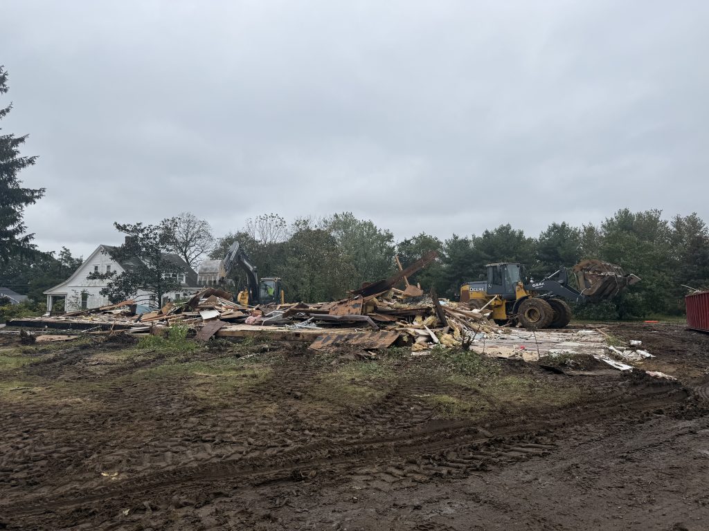 Buildings are demolished on the site of a new park at Clifton Avenue and Bachelor Street in Toms River, Oct. 2025. (Photo: Toms River Twp.)