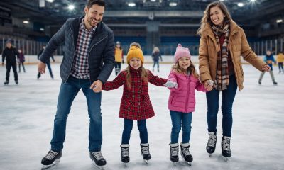 A family skates at the Winding River ice rink. (Photo: Toms River Township)
