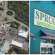 The shopping plaza at 1220 Hooper Avenue, Toms River, N.J., and an existing Sprouts supermarket. (Google Earth (left), Shorebeat Photo (right)).