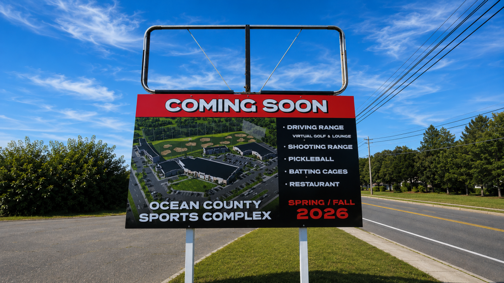 The future site of a combination bar/restaurant, sports complex and shooting range in Toms River, Hooper Avenue and Fischer Boulevard. (Photo: Shorebeat)