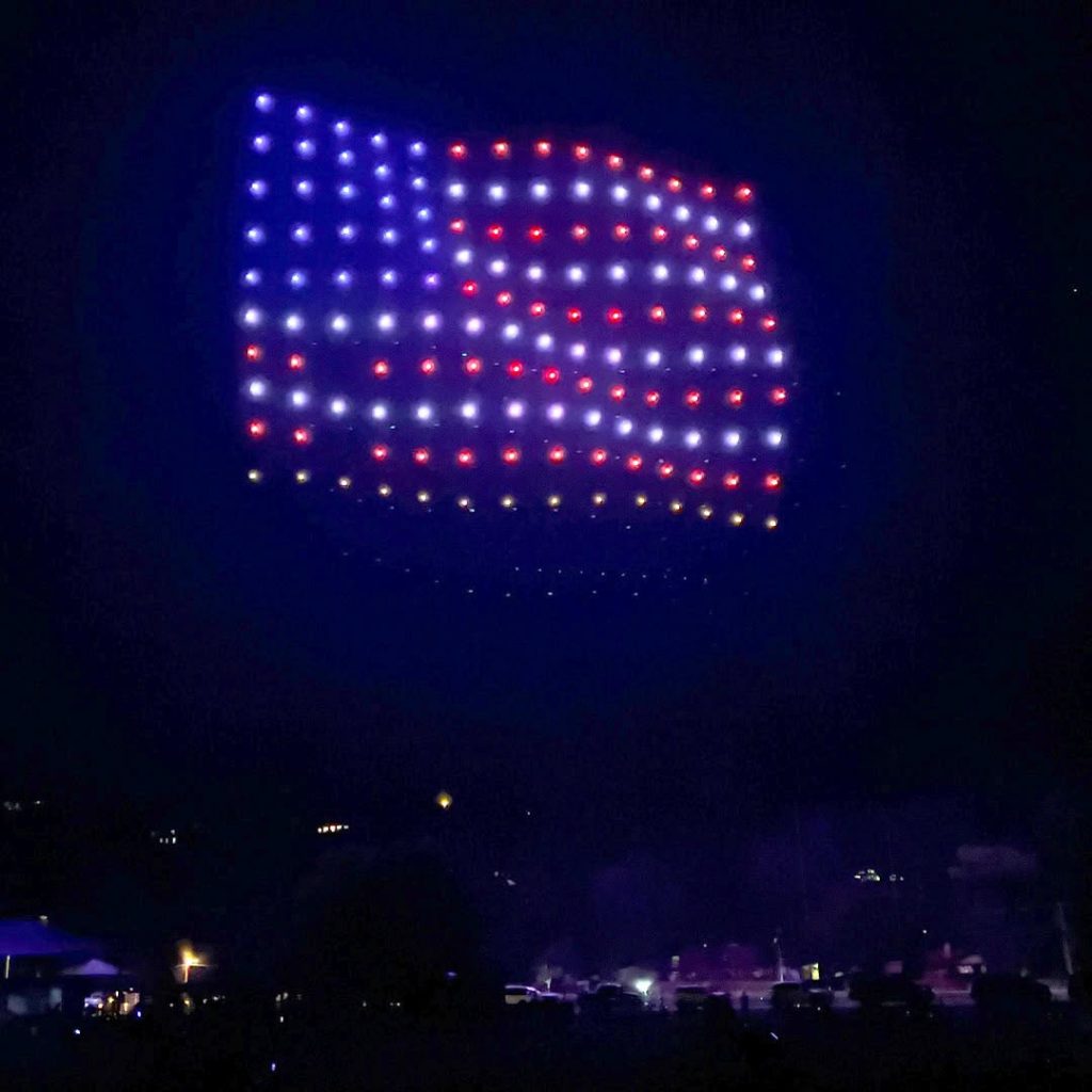 A patriotic drone display show in Ohio. (Facebook)